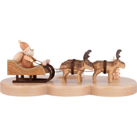 Candle Holder - Ruprecht and his reindeers - Natural - 9 cm / 3.5 inch