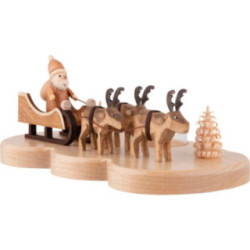 Candle Holder - Ruprecht and his reindeers - Natural - 9 cm / 3.5 inch