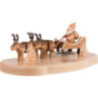 Candle Holder - Ruprecht and his reindeers - Natural - 9 cm / 3.5 inch