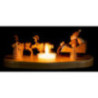 Candle Holder - Ruprecht and his reindeers - Natural - 9 cm / 3.5 inch