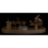 Candle Holder - Ruprecht and his reindeers - Natural - 9 cm / 3.5 inch