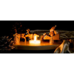 Candle Holder - Ruprecht and his reindeers - Natural - 9 cm / 3.5 inch