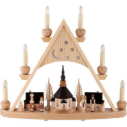 Lichterspitze Seiffener Kurrende natur - 42x37 cm