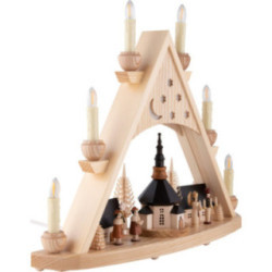 Lichterspitze Seiffener Kurrende natur - 42x37 cm