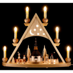 Lichterspitze Seiffener Kurrende natur - 42x37 cm
