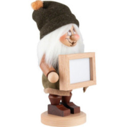 Räuchermännchen Wichtel mit Bilderrahmen - 29,5 cm