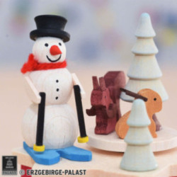 Kurbelspieldose Schneemann - 7 cm