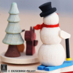 Kurbelspieldose Schneemann - 7 cm
