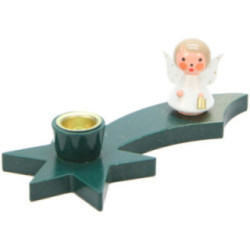 Leuchter Engel auf Komet grün - 3 cm