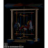 1-Tier Carousel Pyramid with Four Horses - 30 cm / 11.8 inch