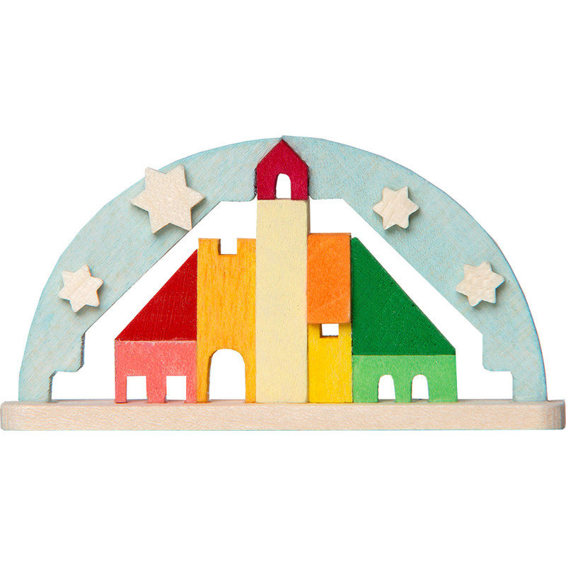 Christbaumschmuck Schwibbogen hellblau - 3,6 cm