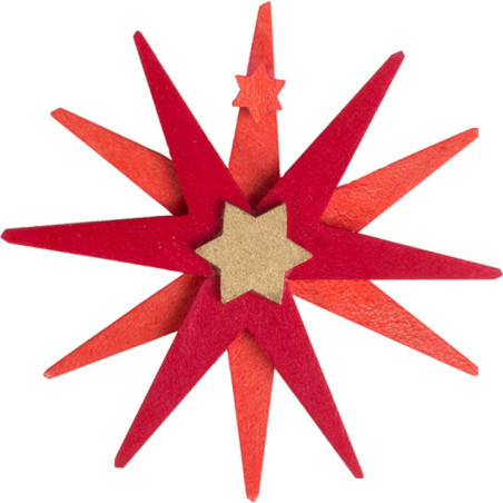 Christbaumschmuck Weihnachtsstern rot-dunkelrot - 7,4 cm