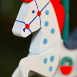 Tree Ornament - Carousel Horse Blue/Red - 9,5 cm / 3.7 inch
