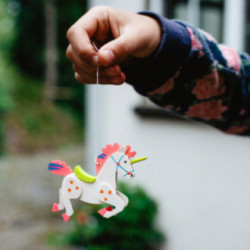 Tree Ornament - Unicorn Yellow/Pink - 6,2 cm / 2.4 inch