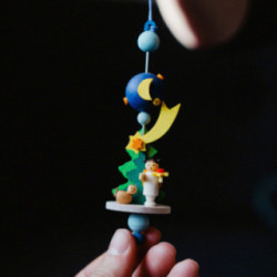 Tree Ornament - Spindle with Angel - 11 cm / 4.3 inch