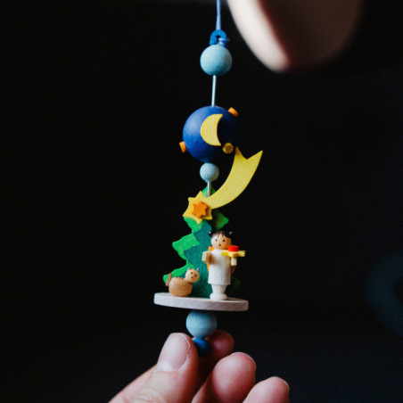 Christbaumschmuck Spindel mit Engelchen - 11 cm