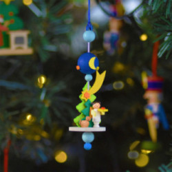 Christbaumschmuck Spindel mit Engelchen - 11 cm