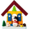Tree Ornament - House Snowman with Wood Pile - 7,4 cm / 2.9 inch