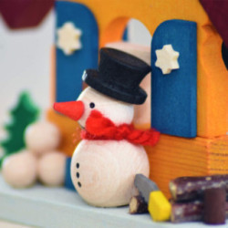 Tree Ornament - House Snowman with Wood Pile - 7,4 cm / 2.9 inch