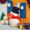 Tree Ornament - House Snowman with Wood Pile - 7,4 cm / 2.9 inch
