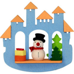 Tree Ornament - Town Gate with Snowman - 6,9 cm / 2.7 inch