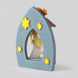 Christbaumschmuck Krippe mit Verkündigungsengel - 8,3 cm