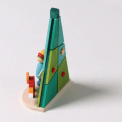 Christbaumschmuck Baum Winterkind mit Fuchs - 7,3 cm