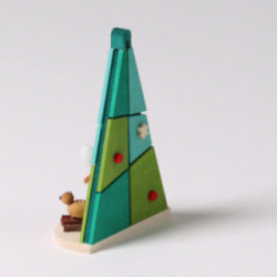 Christbaumschmuck Baum Winterkind mit Katze - 7,3 cm
