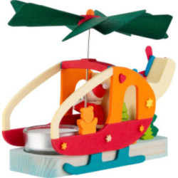 1-Tier Pyramid - Santa in Helicopter - 12,5 cm / 4.9 inch