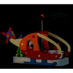 1-Tier Pyramid - Santa in Helicopter - 12,5 cm / 4.9 inch