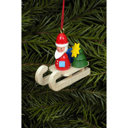 Tree Ornament - Santa on Sleigh - 4,7x4,3 cm / 2x1 inch