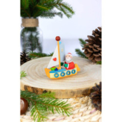 Christbaumschmuck Wichtel im Segelschiff - 8,3 cm