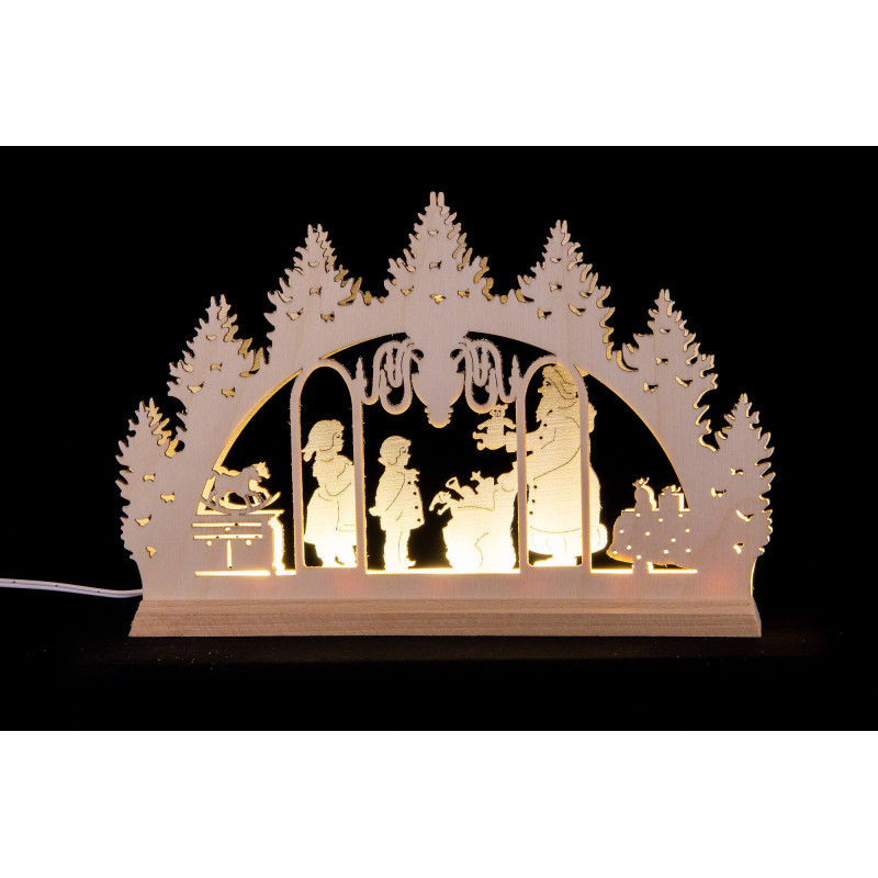 Mini-Schwibbogen Weihnachtsmann - 22x14 cm