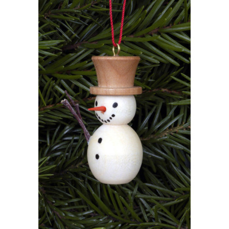 Christbaumschmuck Schneemann natur - 2,0x4,0 cm