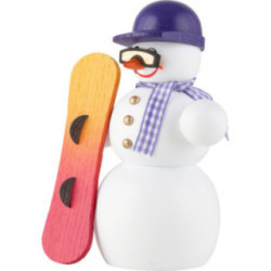 Räuchermännchen Schneemann Snowboarder - 13 cm