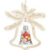 Christbaumschmuck Glasglocke - Mützenschneemann - 3er-Set - 8,5 cm