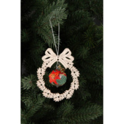 Christbaumschmuck Glaskugel in Kranz - Weihnachtsstern - 3er-Set - 9 cm