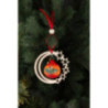 Tree Ornament - Glass Bauble in Starry Moon - Red Symphony - 3 pcs. - 7 cm / 2.8 inch