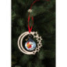 Christbaumschmuck Glaskugel in Sternenmond - Weihnachtsmann - 3er-Set - 7 cm
