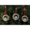 Christbaumschmuck Glaskugel in Sternenmond - Weihnachtsmann - 3er-Set - 7 cm
