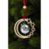 Christbaumschmuck Glaskugel in Sternenmond - Silbermond - 3er-Set - 7 cm