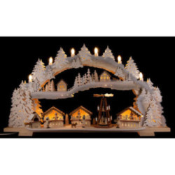 Candle Arch - Christmas Market with Snow - 72x43x13 cm / 28x16x5 inch