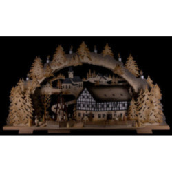 Candle Arch - Market Café with Turning Pyramid - 72x43x13 cm / 5.1 inch