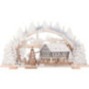 Candle Arch - Snowy Market Café with Turning Pyramid - 72x43 cm / 28.3x16.9 inch