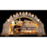 Candle Arch - Snowy Market Café with Turning Pyramid - 72x43 cm / 28.3x16.9 inch