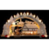 Candle Arch - Snowy Market Café with Turning Pyramid - 72x43 cm / 28.3x16.9 inch