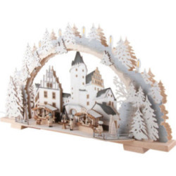 Schwibbogen Schlossweihnacht Schwarzenberg verschneit - 72x43 cm