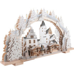 Candle Arch - Christmas Market at Schwarzenberg Castle with Snow - 72x43 cm / 28.3x16.9 inch