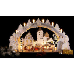 Candle Arch - Christmas Market at Schwarzenberg Castle with Snow - 72x43 cm / 28.3x16.9 inch