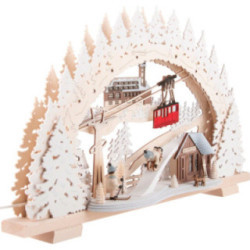 Schwibbogen Fichtelberg verschneit - 53x31 cm